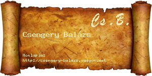 Csengery Balázs névjegykártya